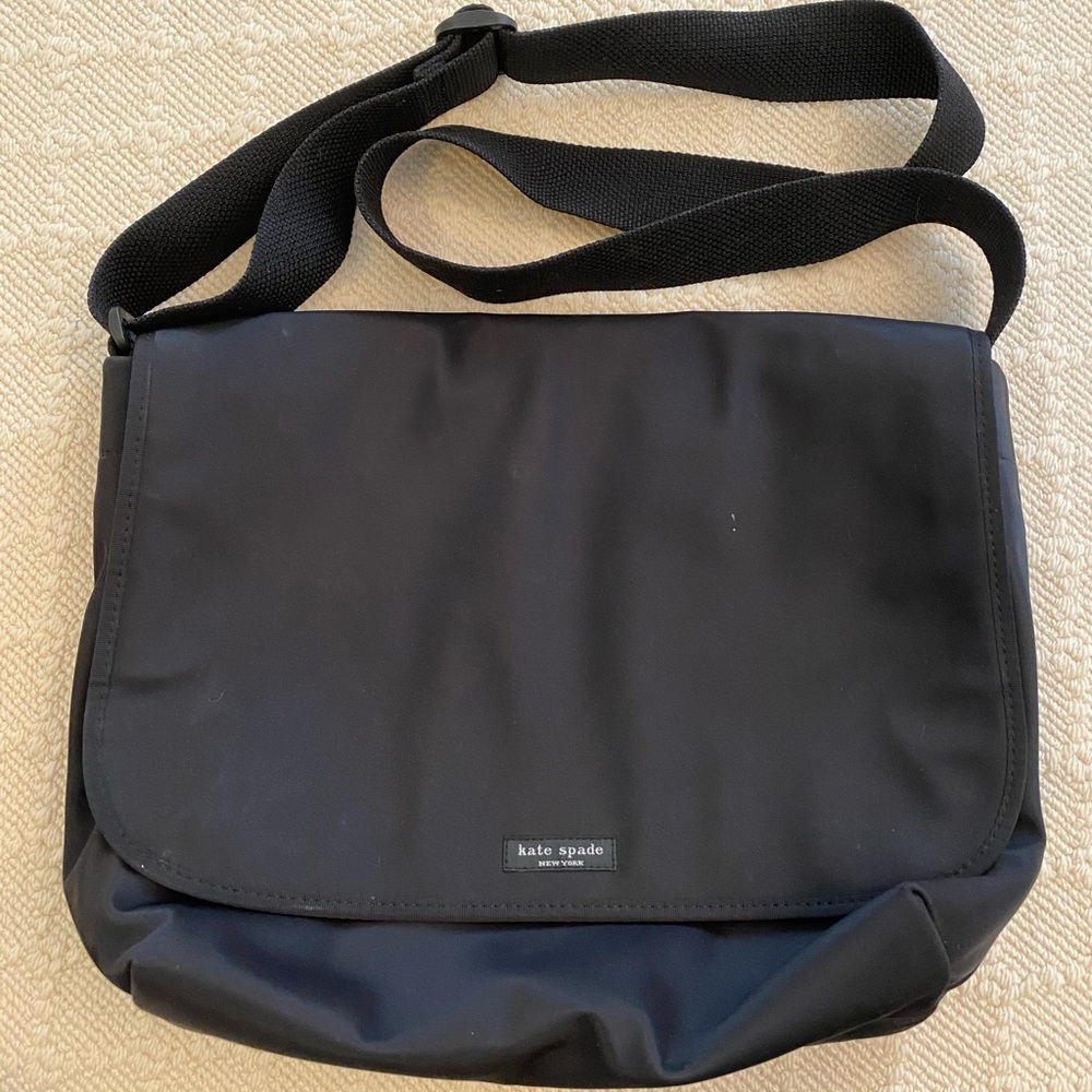 Kate Spade black nylon messenger bag